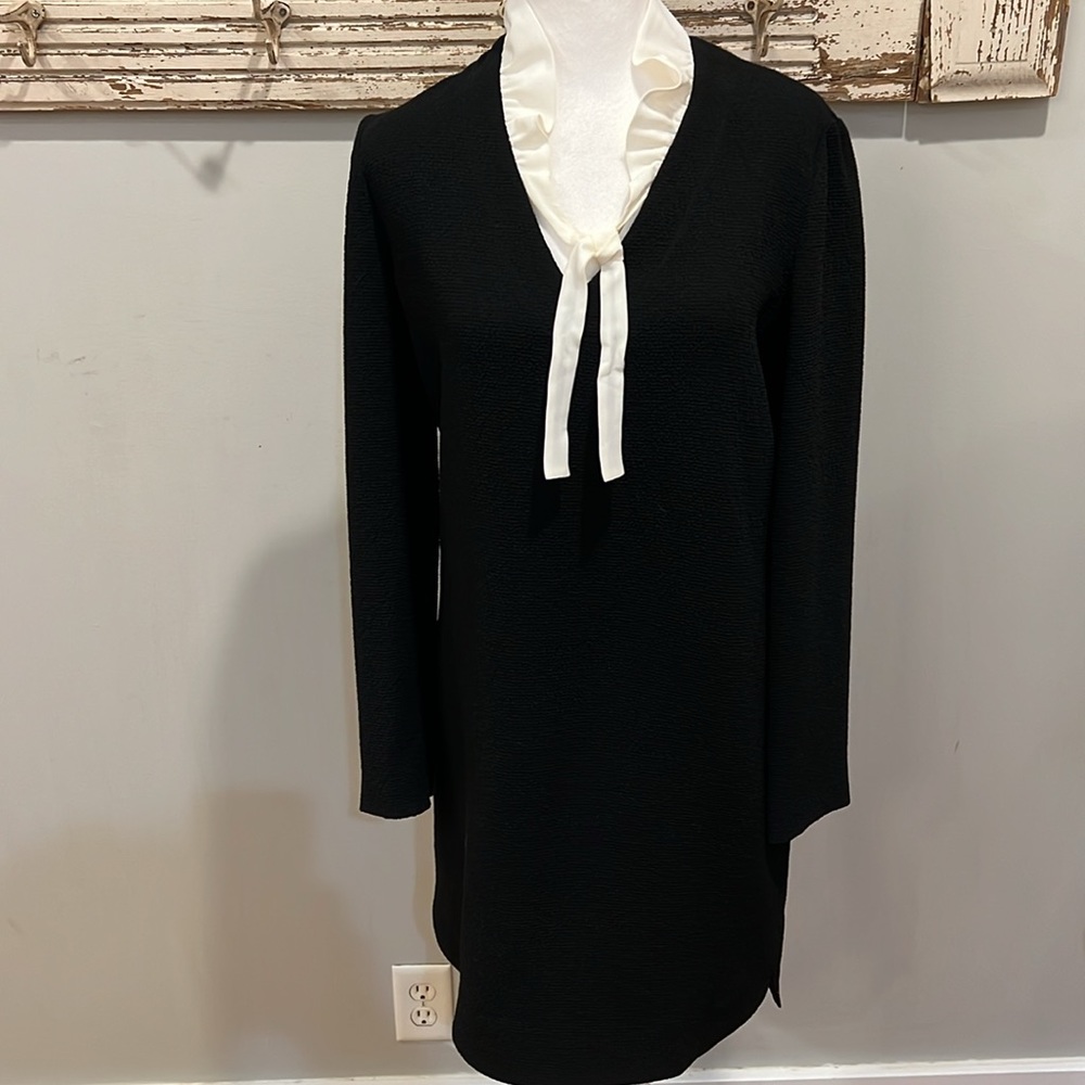 Sandro NWT black dress with white collar size 2 - Picture 3 of 11